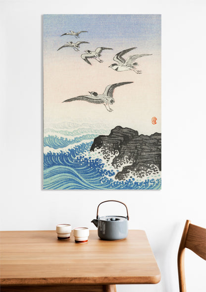 Obraz  Five Seagulls 2, Koson Japoński Vintage do Salonu
