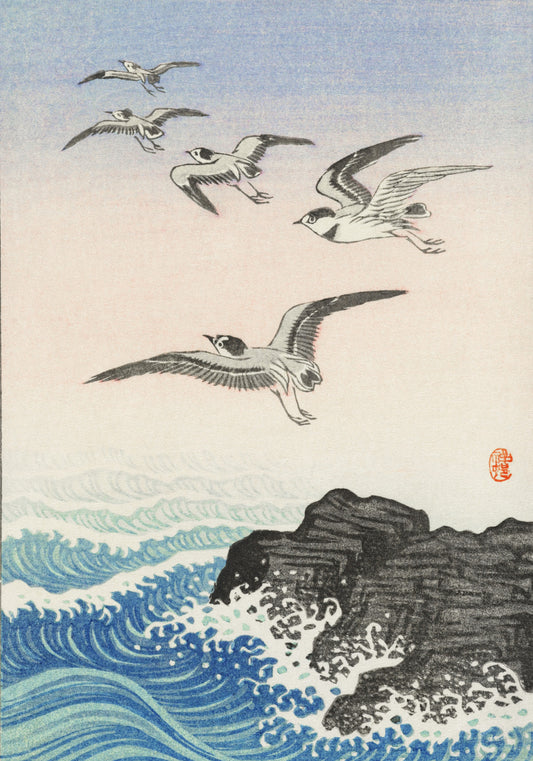 Plakat  Five Seagulls 2, Koson Japoński Vintage do Salonu