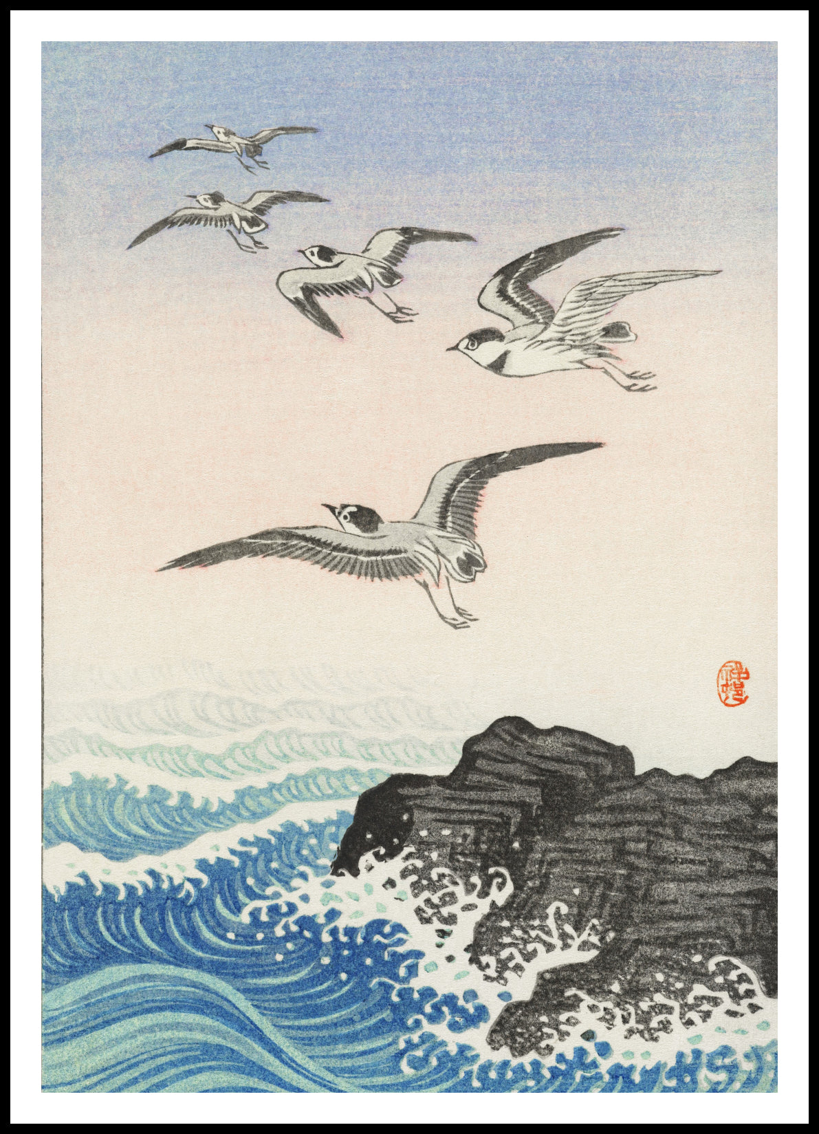 Plakat  Five Seagulls 2, Koson Japoński Vintage do Salonu