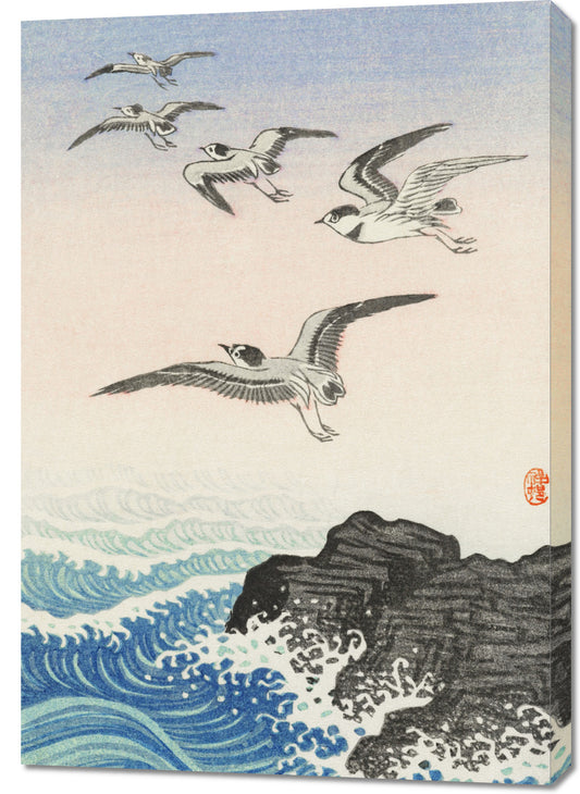 Obraz  Five Seagulls 2, Koson Japoński Vintage do Salonu