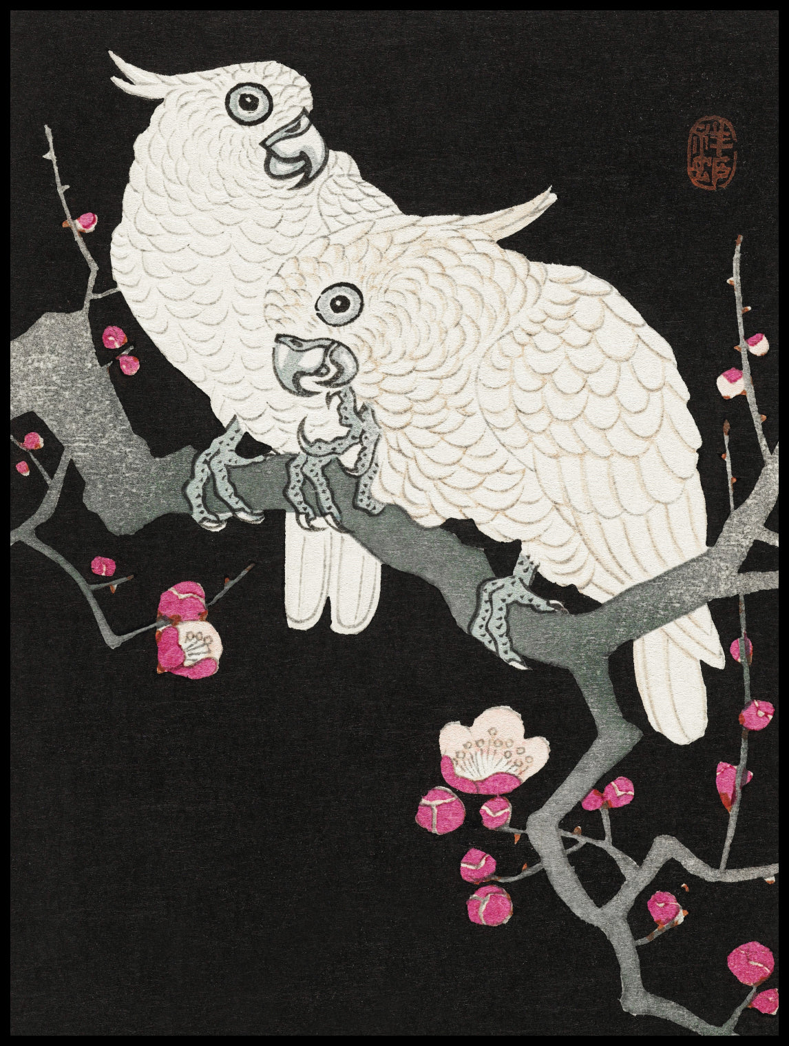 Plakat  Two Cockatoo, Koson Japoński Vintage do Salonu