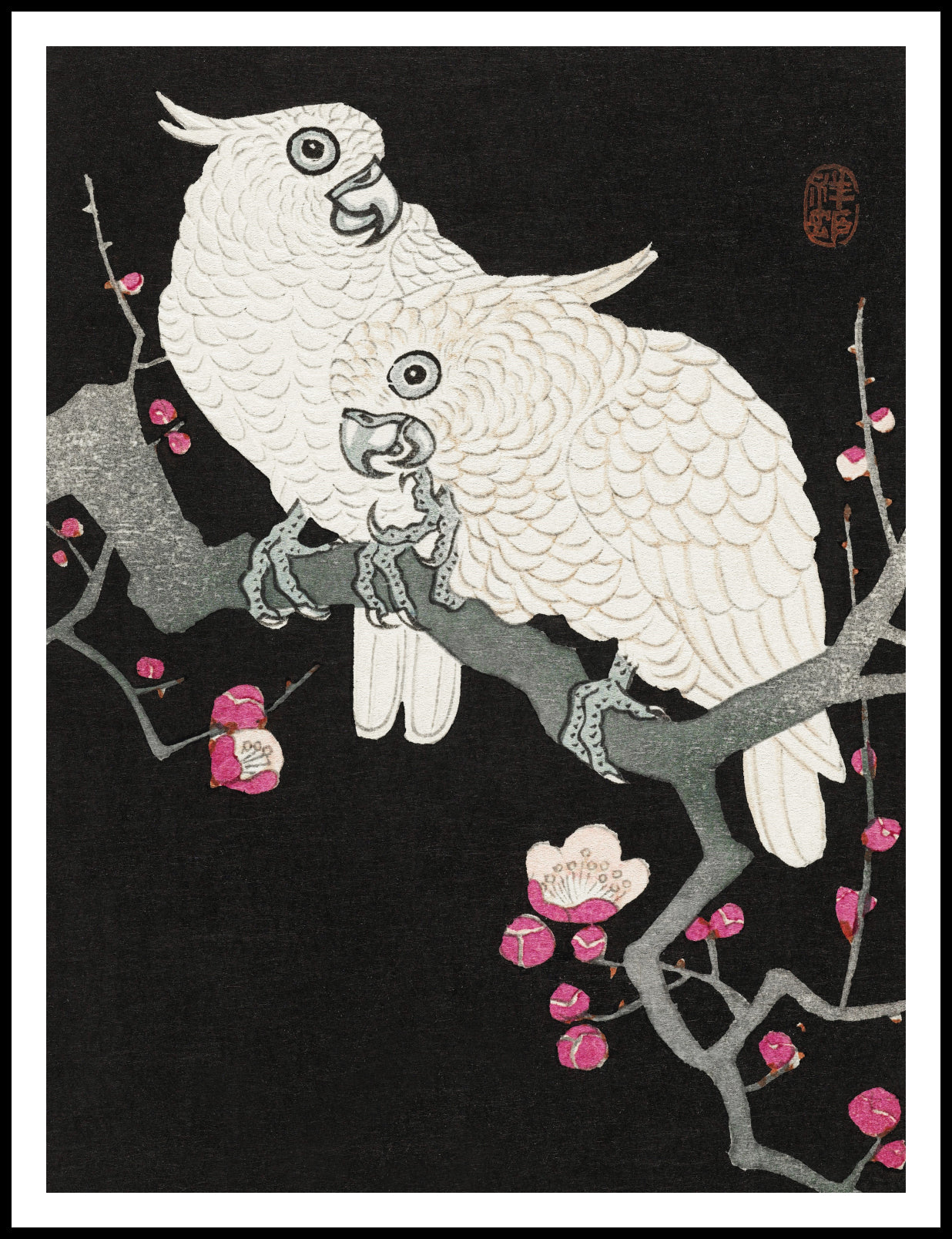 Plakat  Two Cockatoo, Koson Japoński Vintage do Salonu