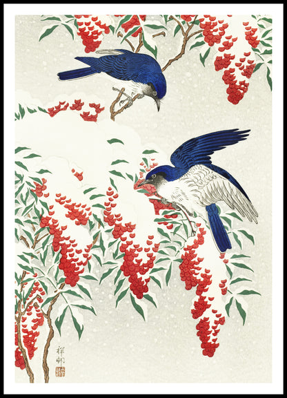 Plakat  Flycatchers, Koson Japoński Vintage do Salonu