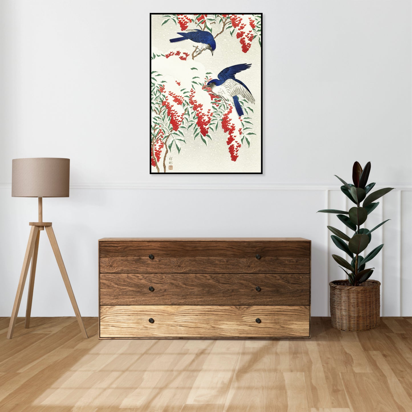 Plakat  Flycatchers, Koson Japoński Vintage do Salonu