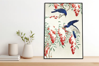 Plakat  Flycatchers, Koson Japoński Vintage do Salonu