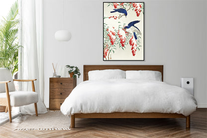 Plakat  Flycatchers, Koson Japoński Vintage do Salonu