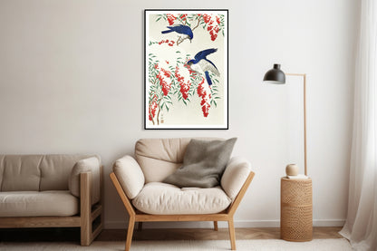 Plakat  Flycatchers, Koson Japoński Vintage do Salonu