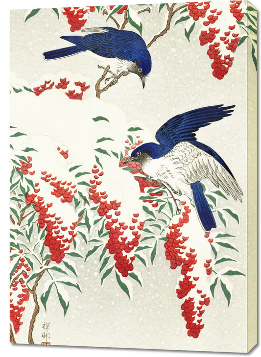 Obraz  Flycatchers, Koson Japoński Vintage do Salonu