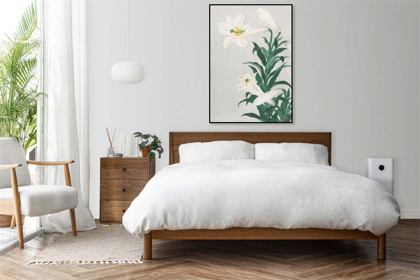 Plakat  Lilies, Koson Japoński Vintage do Salonu