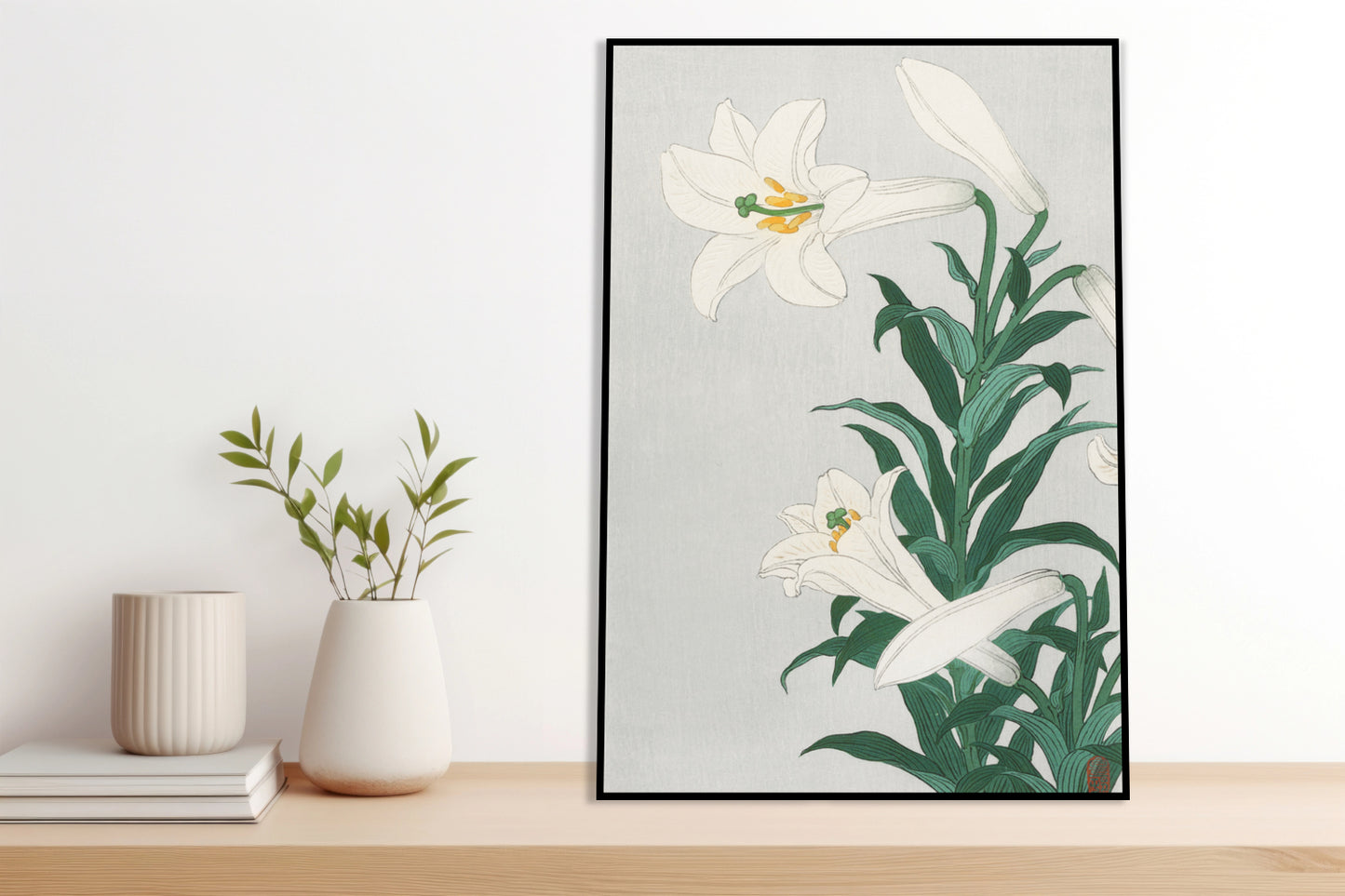 Plakat  Lilies, Koson Japoński Vintage do Salonu