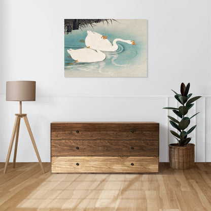 Obraz  Geese amid Reeds, Koson Japoński Vintage do Salonu
