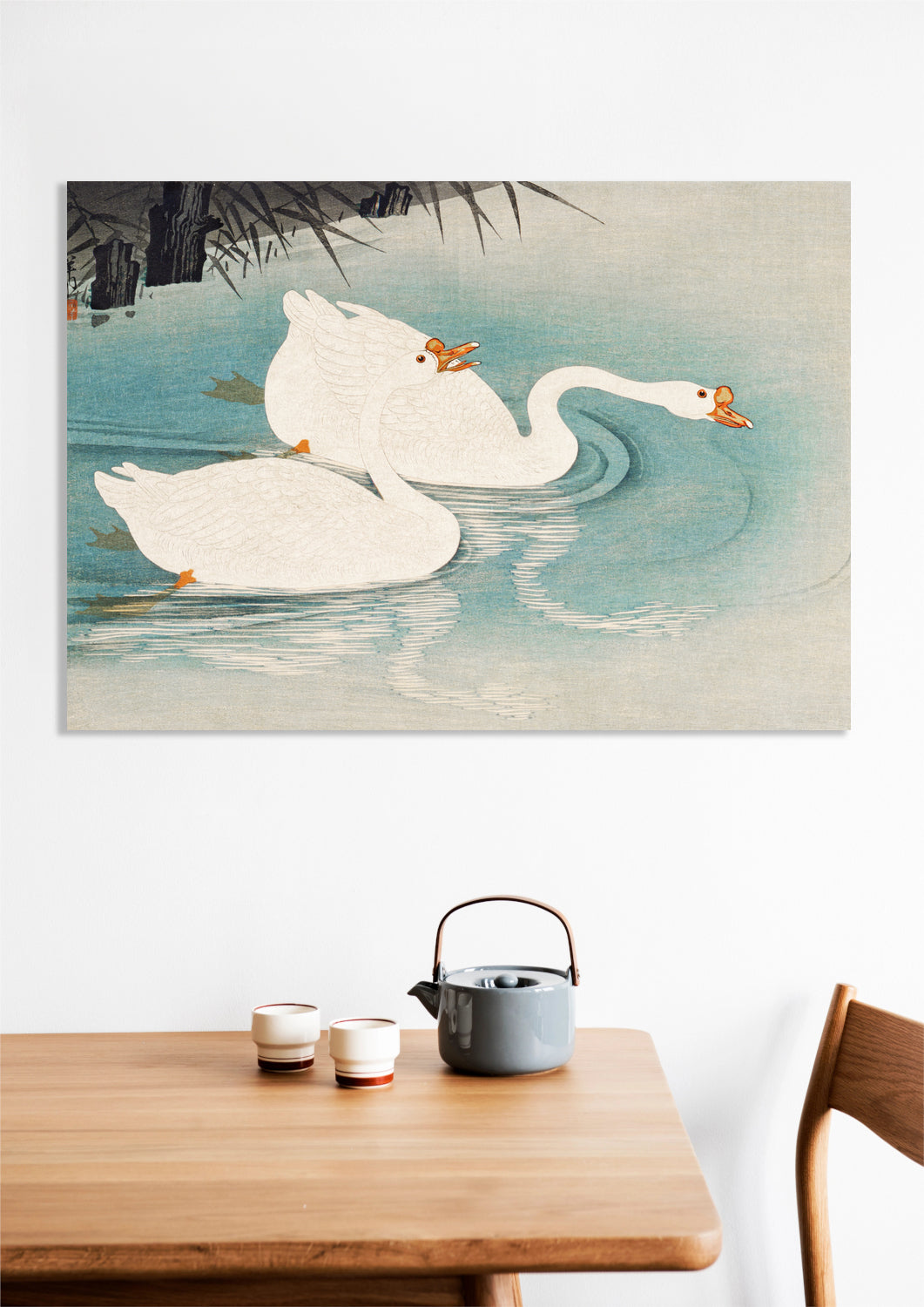 Obraz  Geese amid Reeds, Koson Japoński Vintage do Salonu