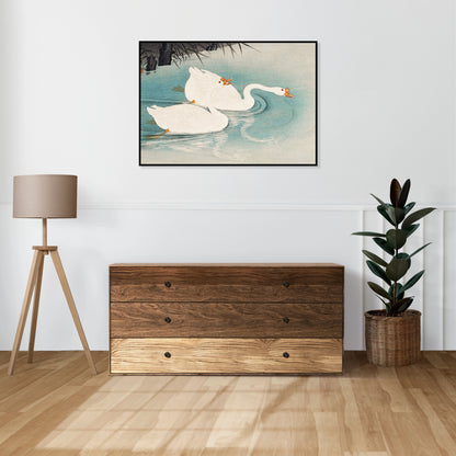 Plakat  Geese amid Reeds, Koson Japoński Vintage do Salonu