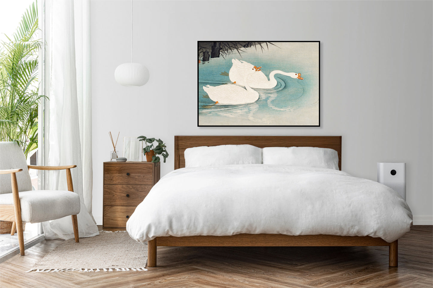 Plakat  Geese amid Reeds, Koson Japoński Vintage do Salonu