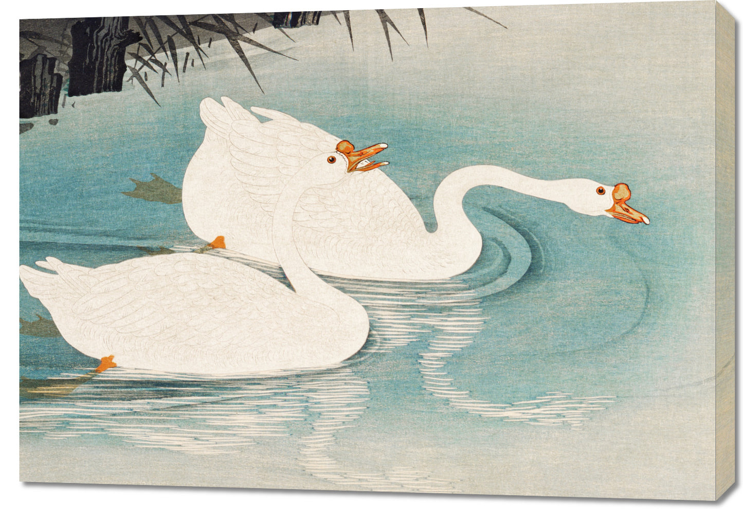 Obraz  Geese amid Reeds, Koson Japoński Vintage do Salonu