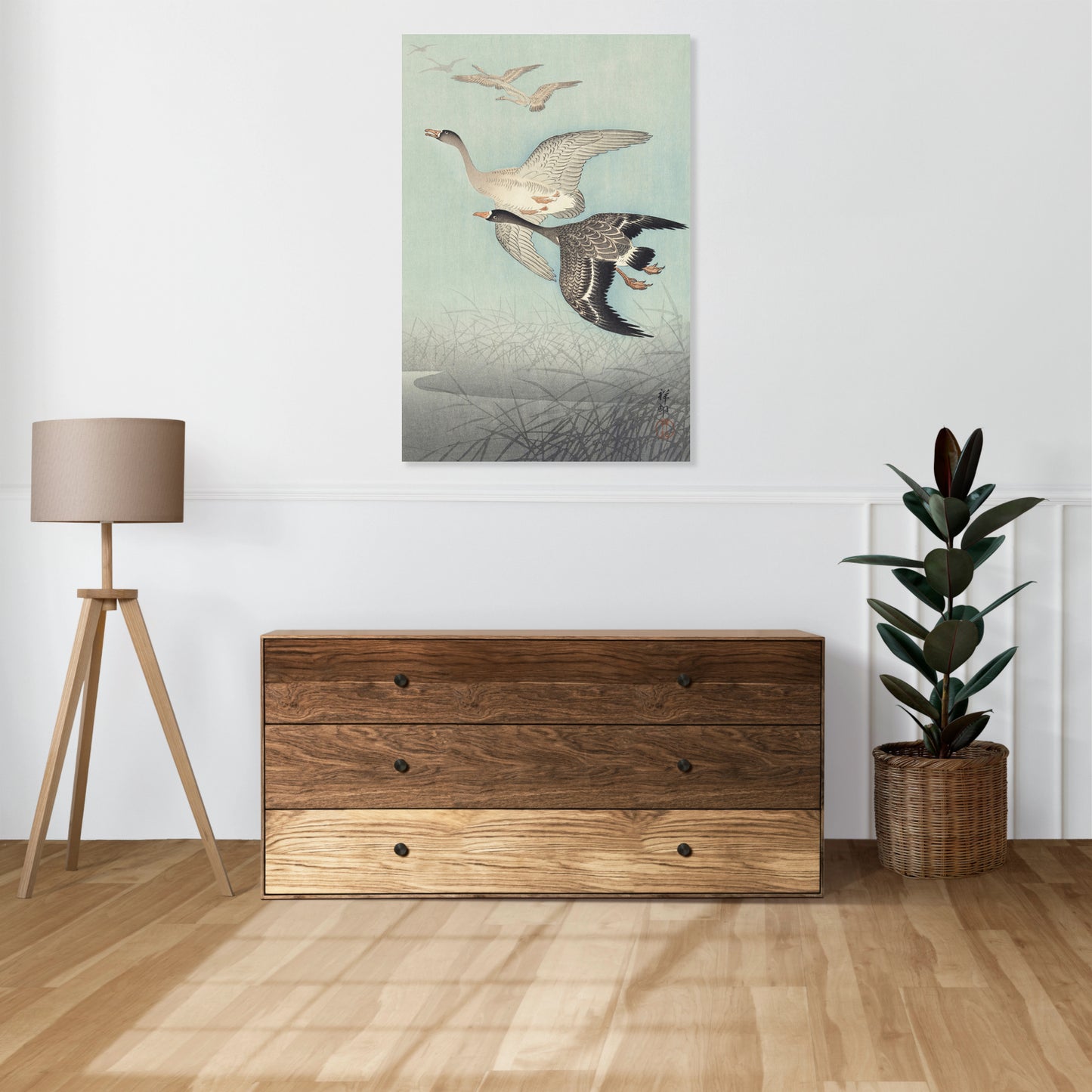 Obraz  Great Geese in Flight, Koson Japoński Vintage do Salonu