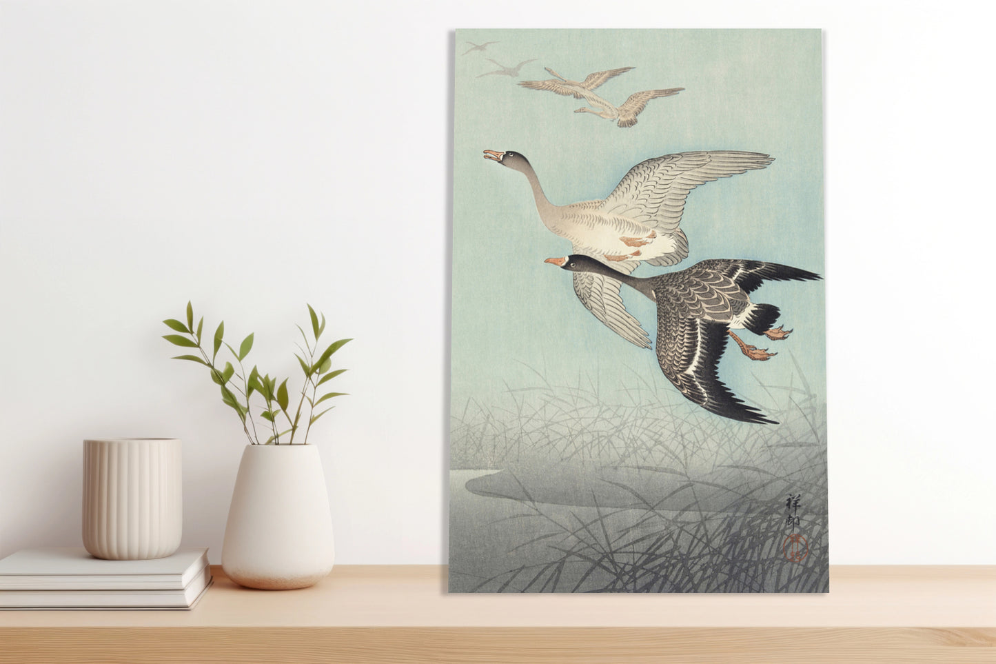 Obraz  Great Geese in Flight, Koson Japoński Vintage do Salonu