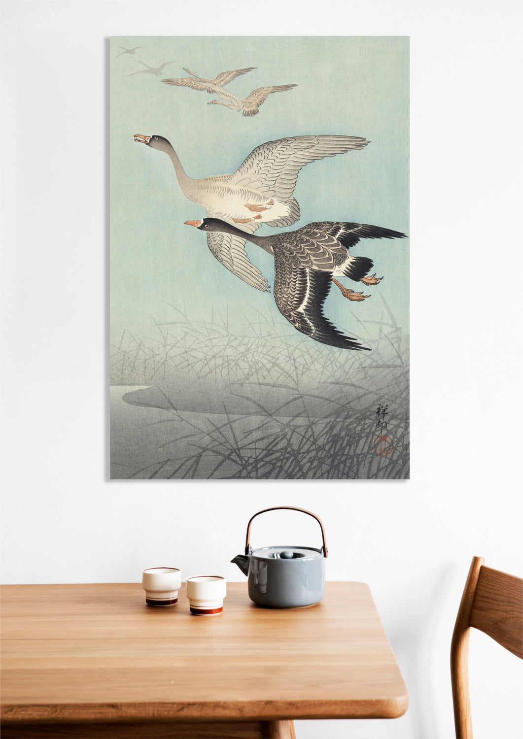 Obraz  Great Geese in Flight, Koson Japoński Vintage do Salonu