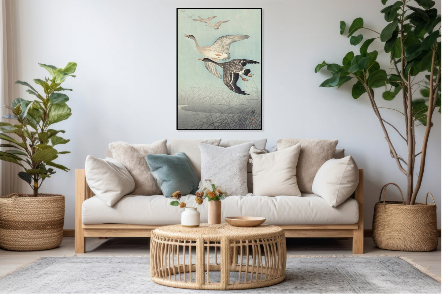 Plakat  Great Geese in Flight, Koson Japoński Vintage do Salonu