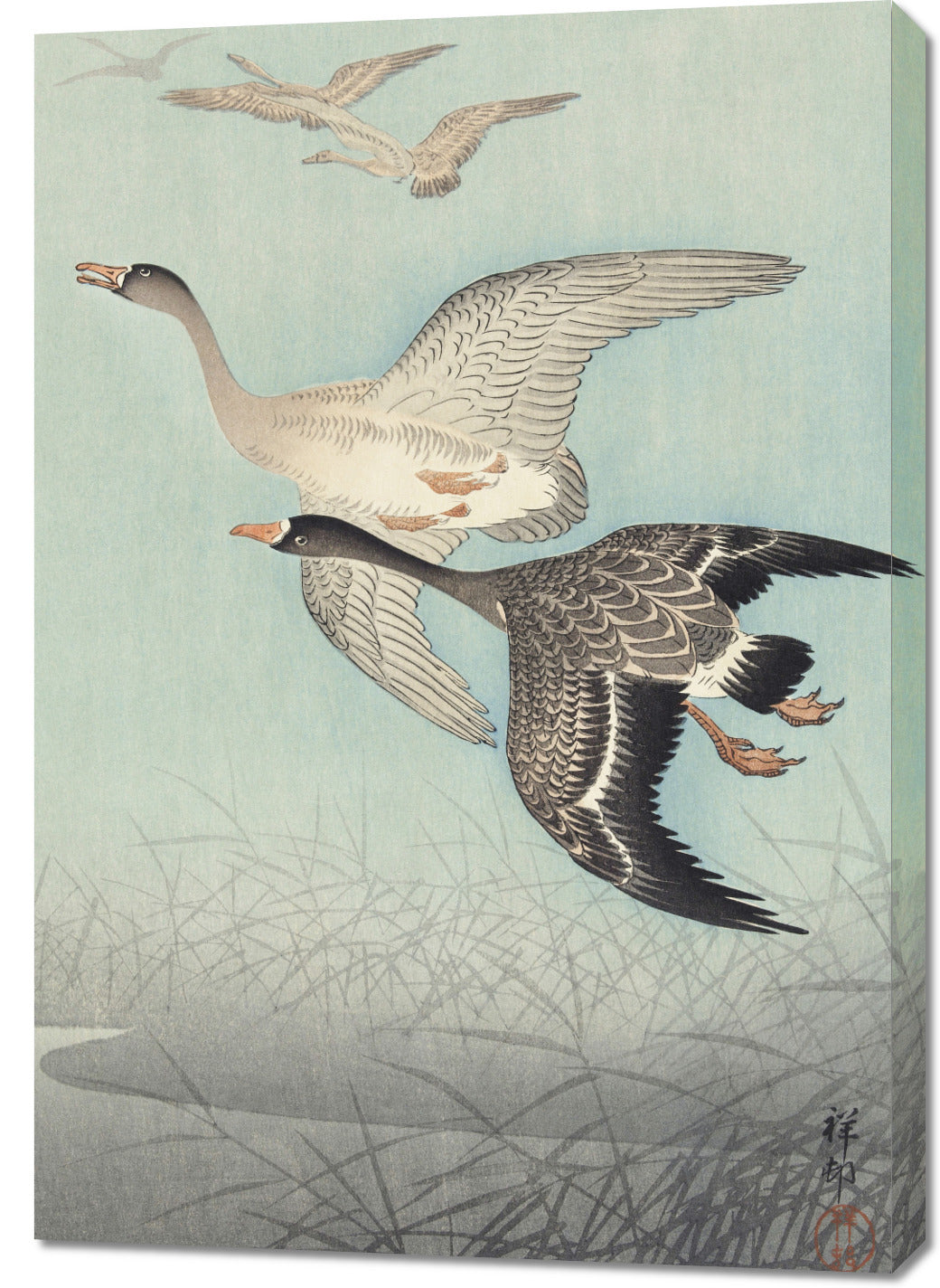 Obraz  Great Geese in Flight, Koson Japoński Vintage do Salonu