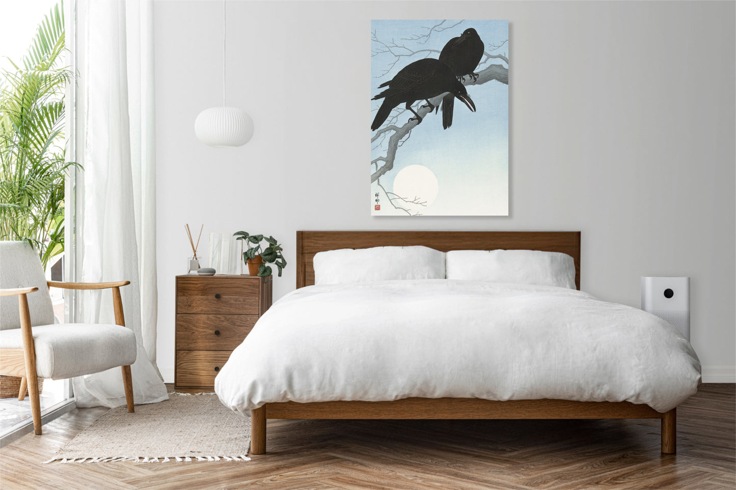 Obraz  Two Crows on a Branch, Koson Japoński Vintage od Salonu