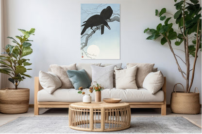 Obraz  Two Crows on a Branch, Koson Japoński Vintage od Salonu