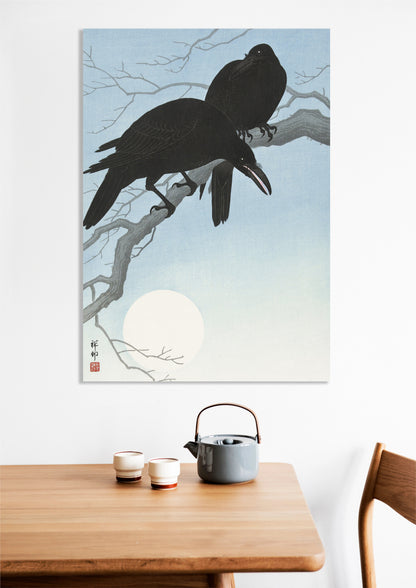 Obraz  Two Crows on a Branch, Koson Japoński Vintage od Salonu