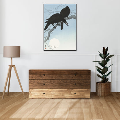 Plakat  Two Crows on a Branch, Koson Japoński Vintage od Salonu