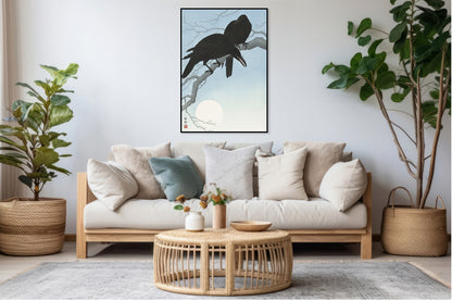 Plakat  Two Crows on a Branch, Koson Japoński Vintage od Salonu