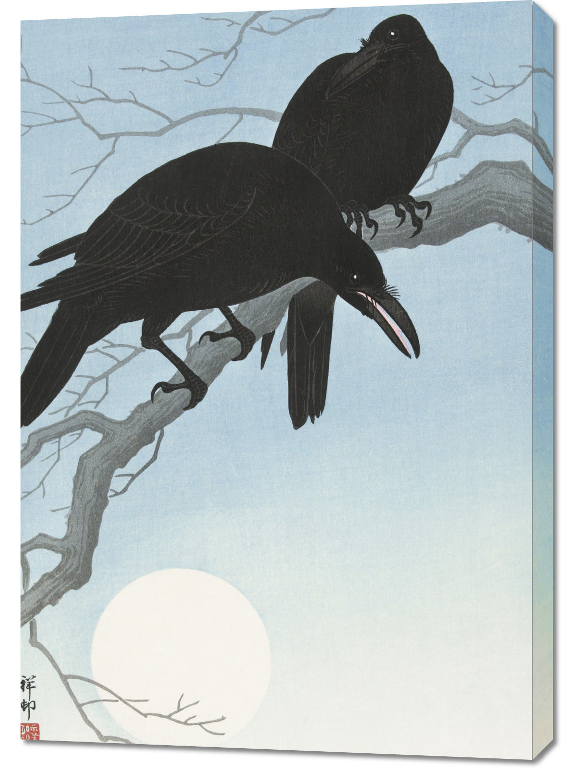 Obraz  Two Crows on a Branch, Koson Japoński Vintage od Salonu