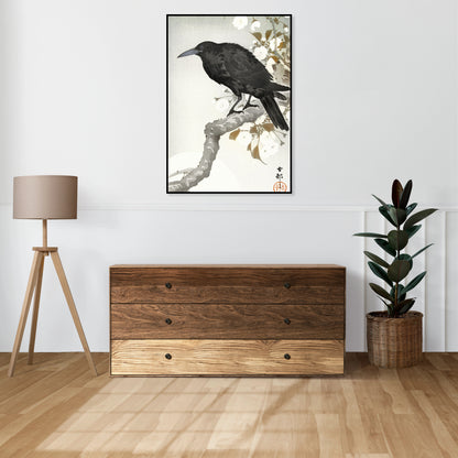 Plakat  A Crow and The full Moon, Koson Japoński Vintage do Salonu