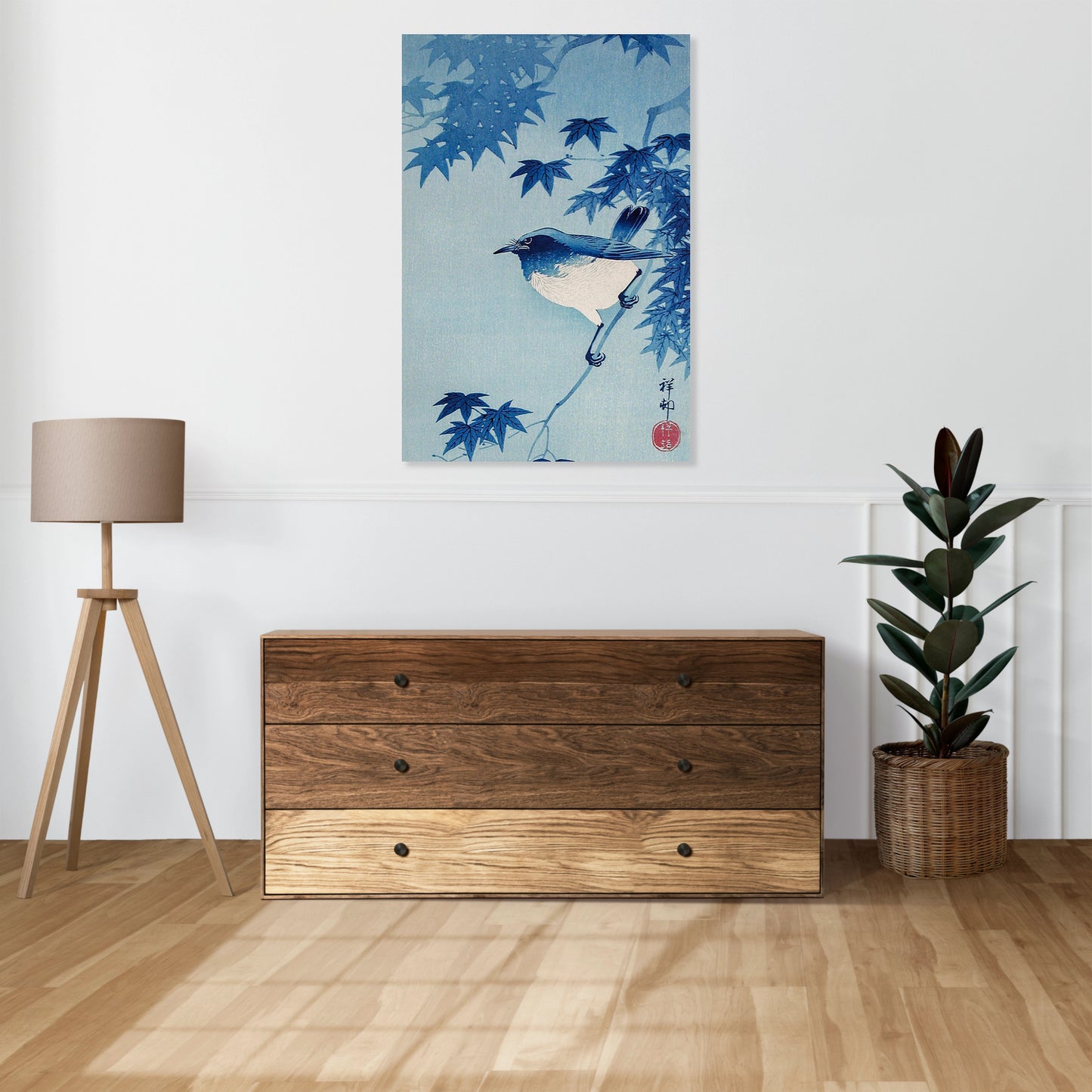 Obraz  Robin on a Maple Branch, Koson Japoński Vintage do Salonu