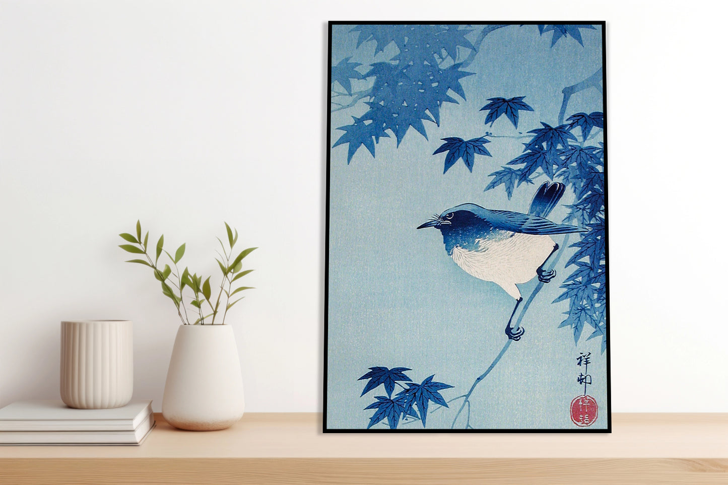 Plakat  Robin on a Maple Branch, Koson Japoński Vintage do Salonu