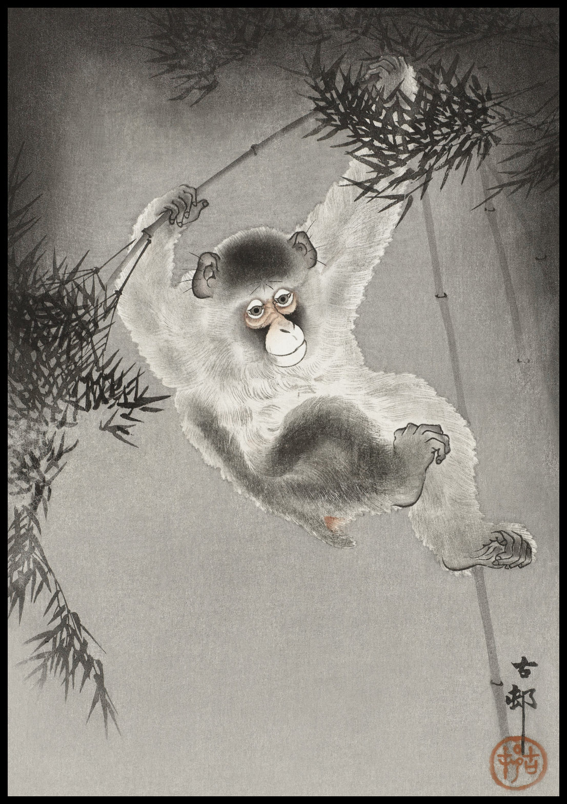Plakat  Monkey, Koson Japoński Vintage do Salonu