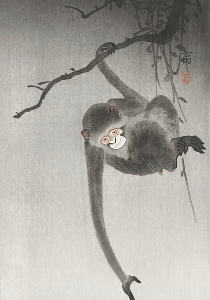 Plakat  Monkey 2, Koson Japoński Vintage do Salonu