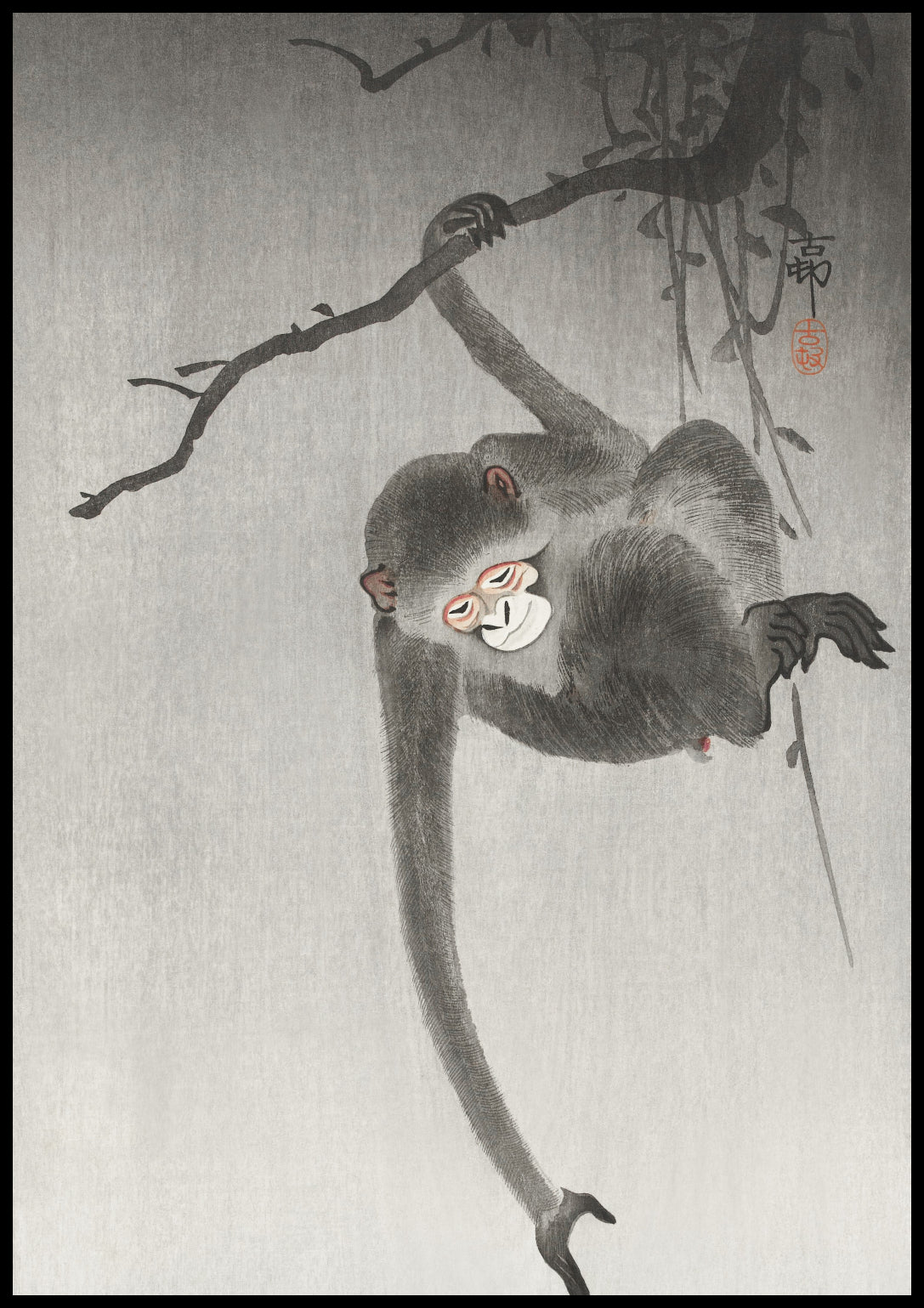 Plakat  Monkey 2, Koson Japoński Vintage do Salonu