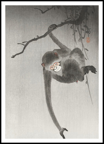 Plakat  Monkey 2, Koson Japoński Vintage do Salonu