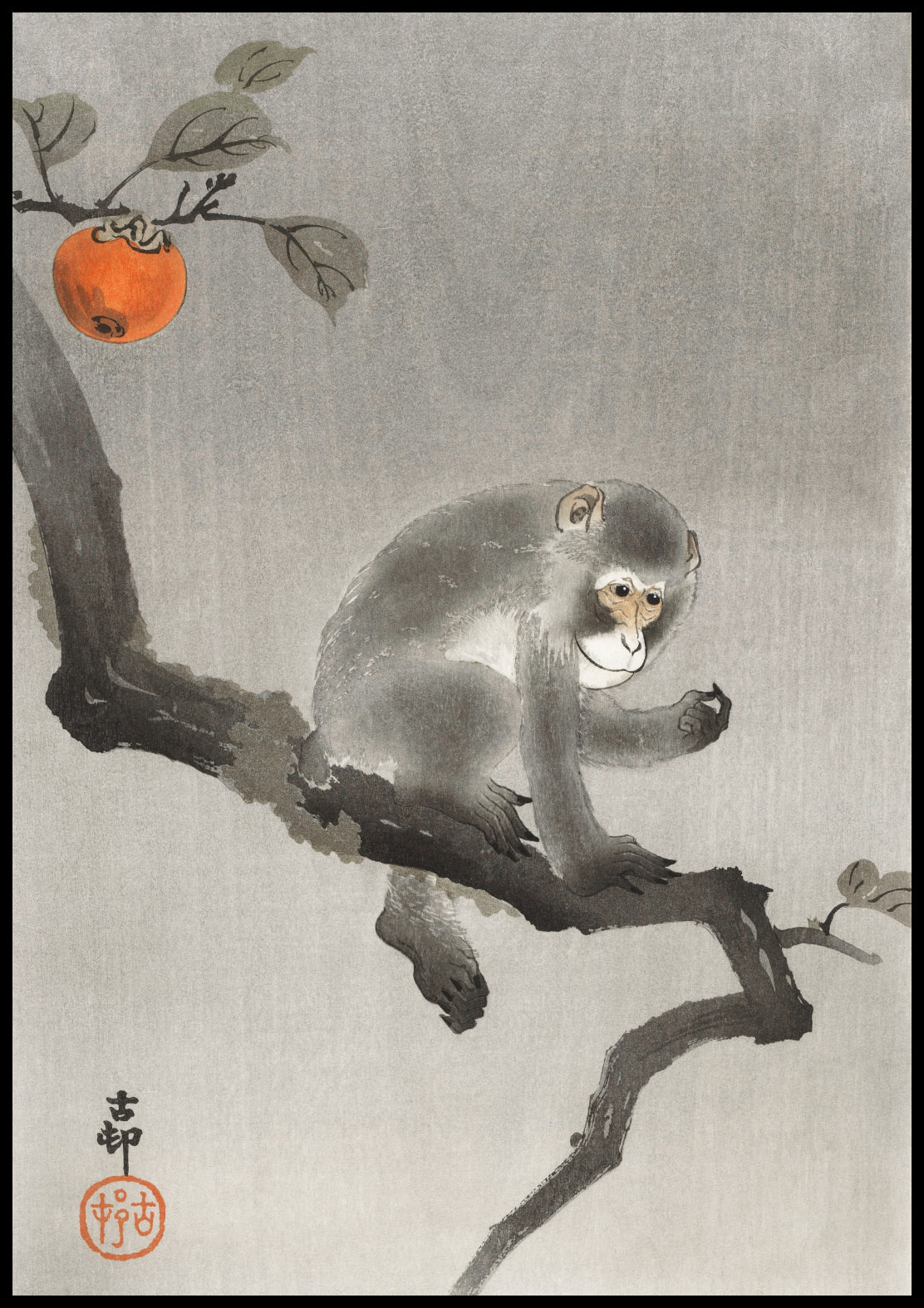 Plakat  Monkey 3, Koson Japoński Vintage do Salonu