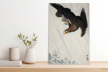 Obraz  Eagle Flying in Snow, Koson Japoński Vintage do Salonu