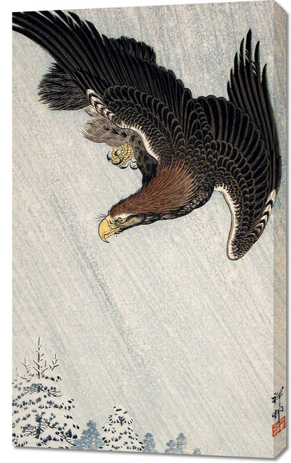 Obraz  Eagle Flying in Snow, Koson Japoński Vintage do Salonu