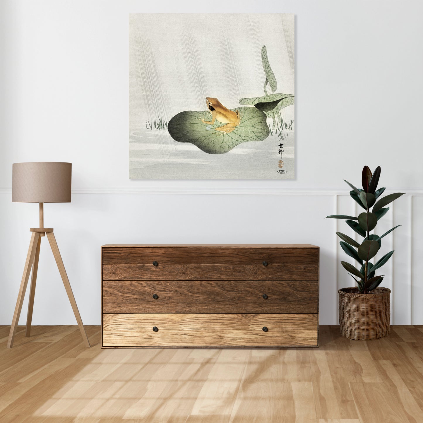Obraz  Frog on Lotus Leaf, Koson Japoński Vintage do Salonu