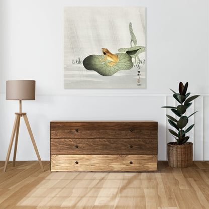 Obraz  Frog on Lotus Leaf, Koson Japoński Vintage do Salonu