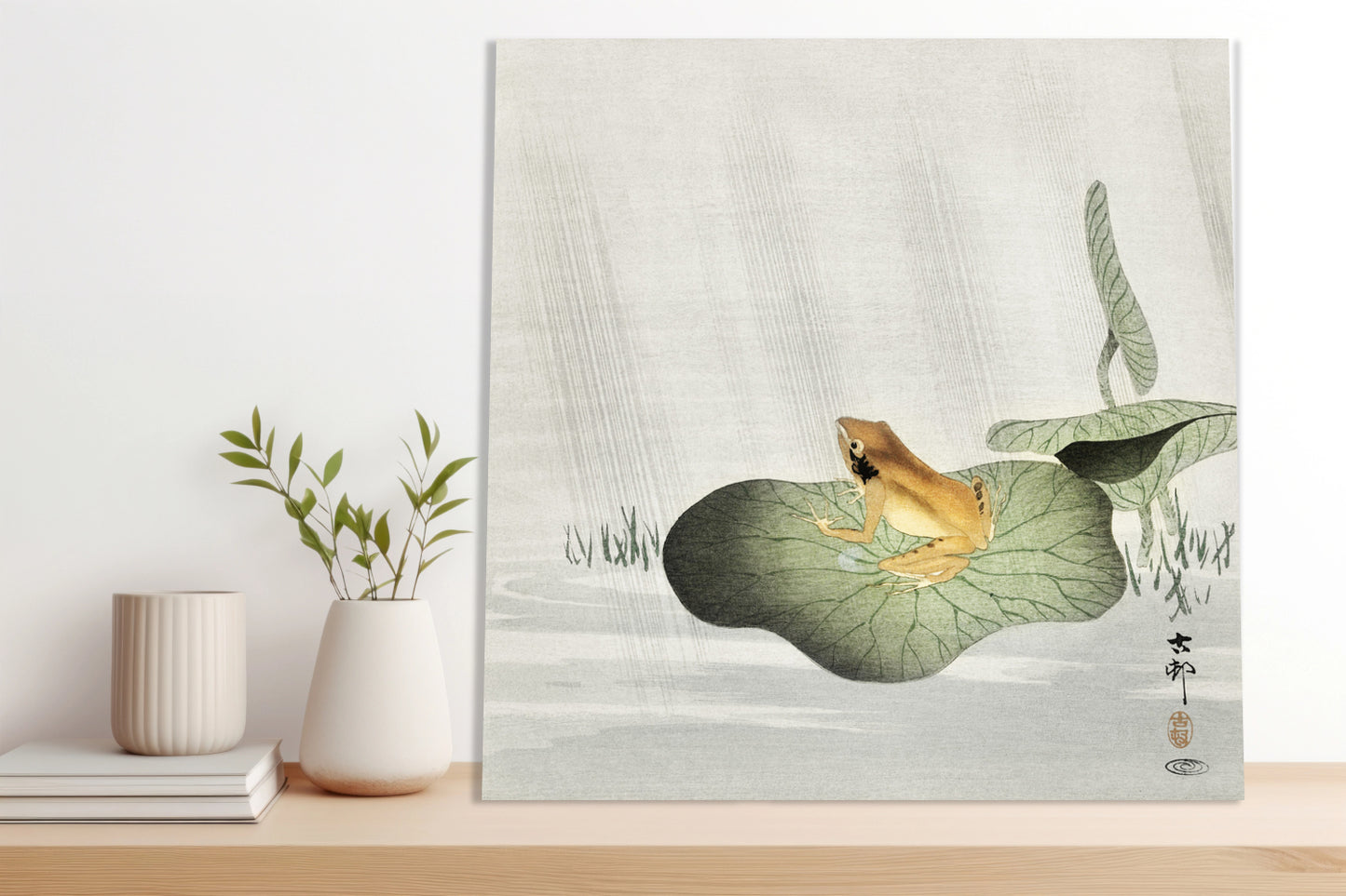 Obraz  Frog on Lotus Leaf, Koson Japoński Vintage do Salonu
