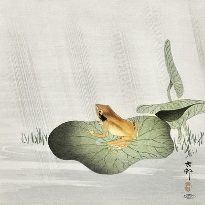 Plakat  Frog on Lotus Leaf, Koson Japoński Vintage do Salonu