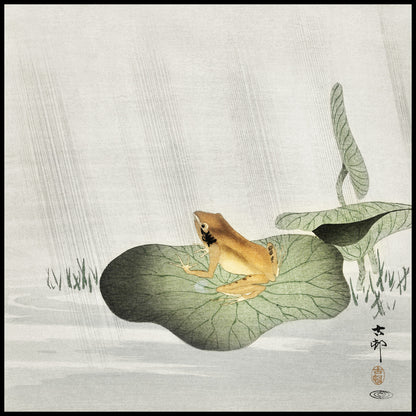 Plakat  Frog on Lotus Leaf, Koson Japoński Vintage do Salonu