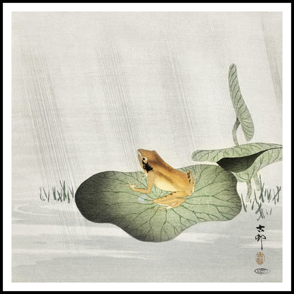 Plakat  Frog on Lotus Leaf, Koson Japoński Vintage do Salonu
