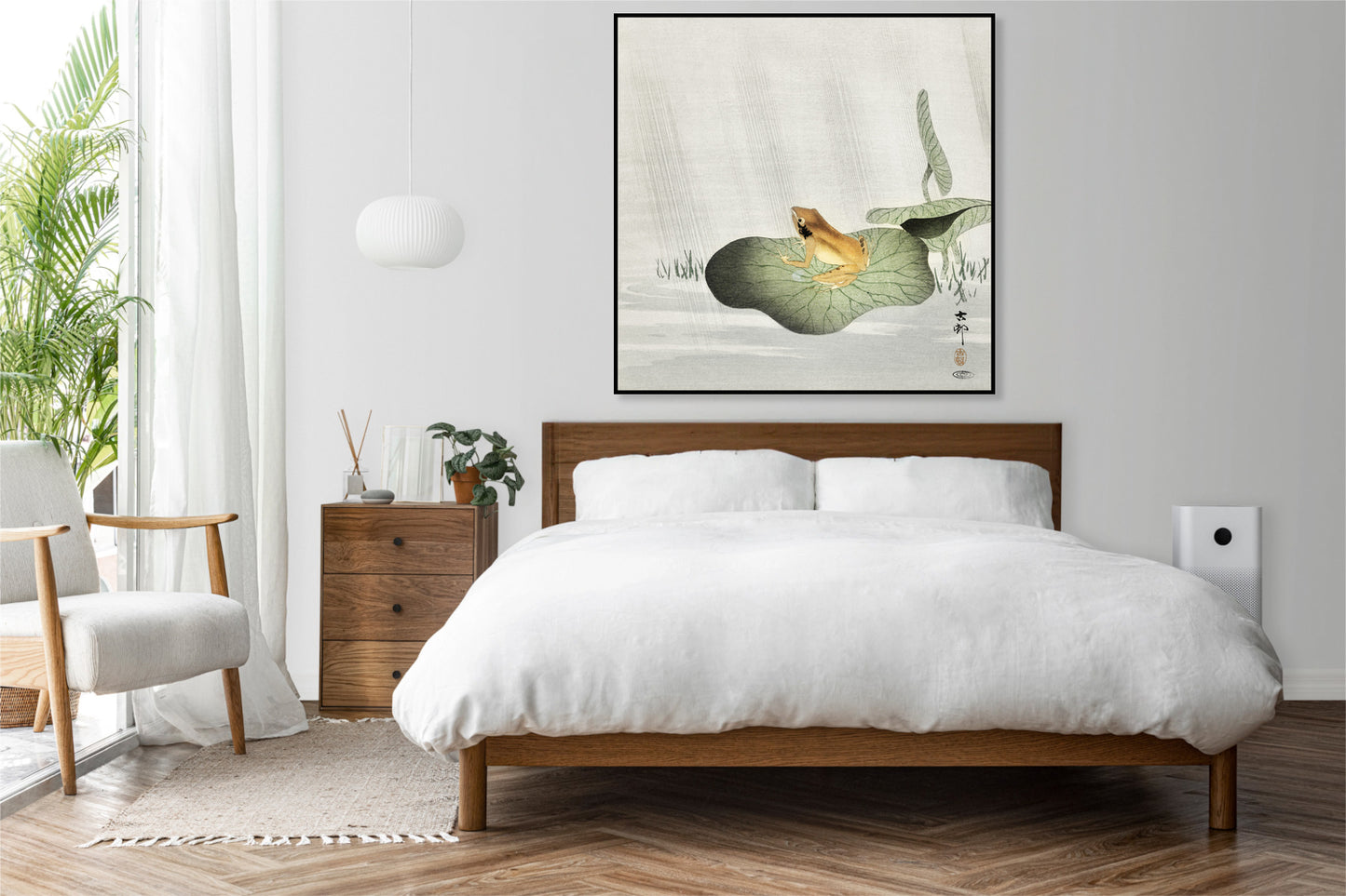 Plakat  Frog on Lotus Leaf, Koson Japoński Vintage do Salonu