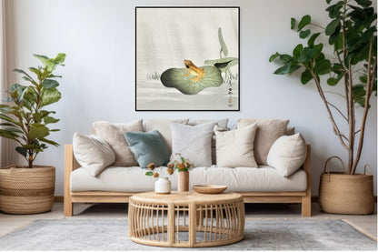Plakat  Frog on Lotus Leaf, Koson Japoński Vintage do Salonu
