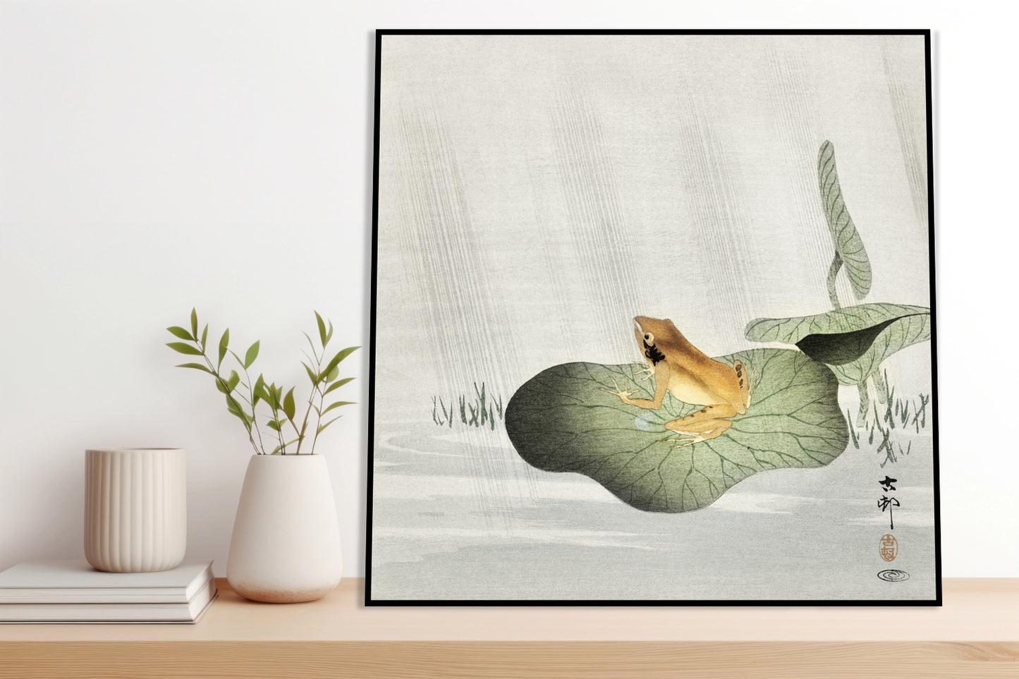 Plakat  Frog on Lotus Leaf, Koson Japoński Vintage do Salonu