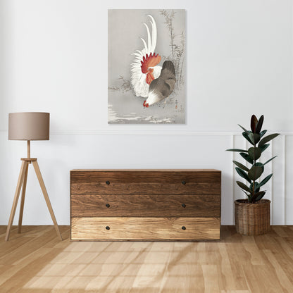 Obraz  Rooster and Chicken, Koson Japoński Vintage do Salonu